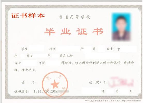 ������ѧ��ҵ֤��